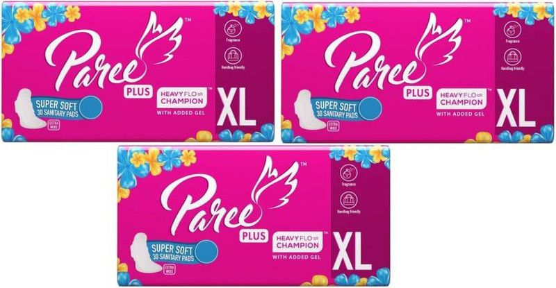 paree Plus XL 30+30+30 Pad Sanitary Pad (Pack of 3) Sanitary Pad(Pack of 3)
