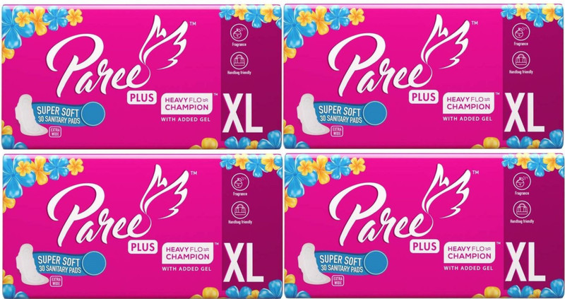 paree Plus XL 30+30+30+30 Pad Sanitary Pad (Pack of 4) Sanitary Pad(Pack of 4)