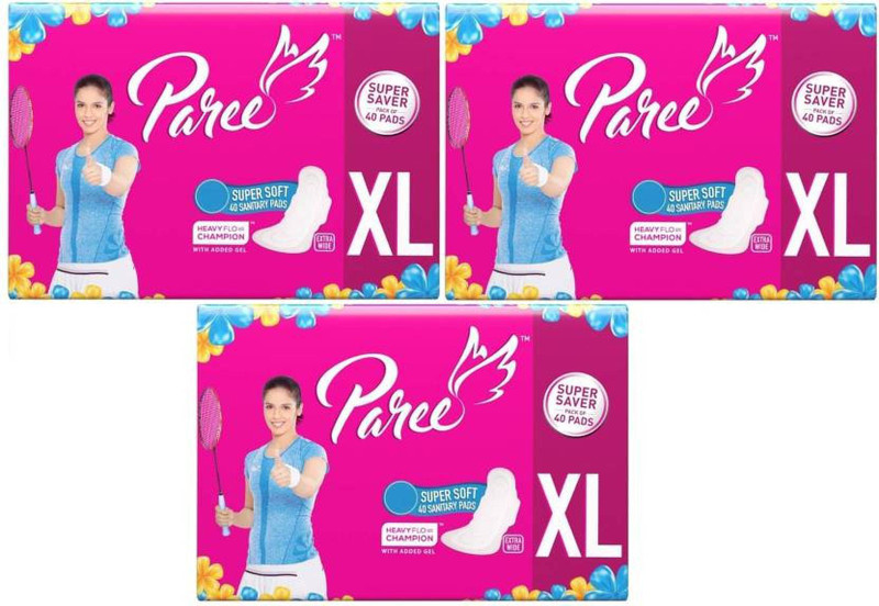 paree Super Soft XL-40+40+40 Pad Sanitary Pad (Pack of 3) Sanitary Pad(Pack of 3)