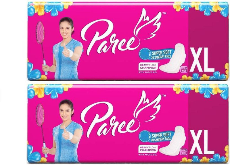 paree Super Soft Extra Wide XL-20+20 Pad Sanitary Pad (Pack of 2) Sanitary Pad(Pack of 2)