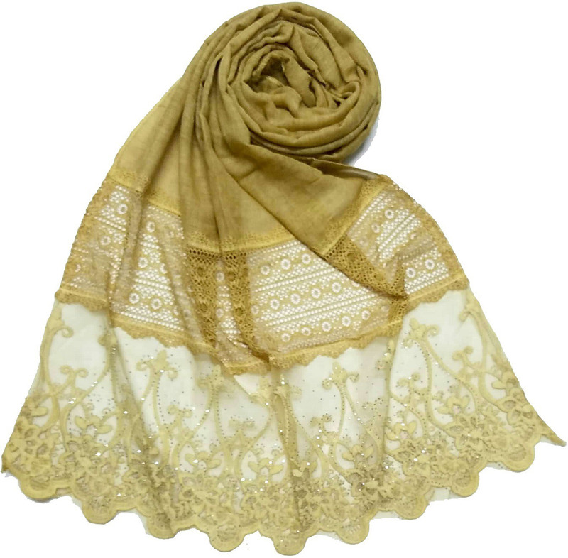 mean zoom Embellished Pure Cotton Women Scarf