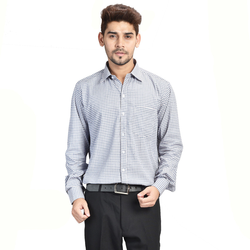 bengal tiger Men Checkered Formal Grey Shirt