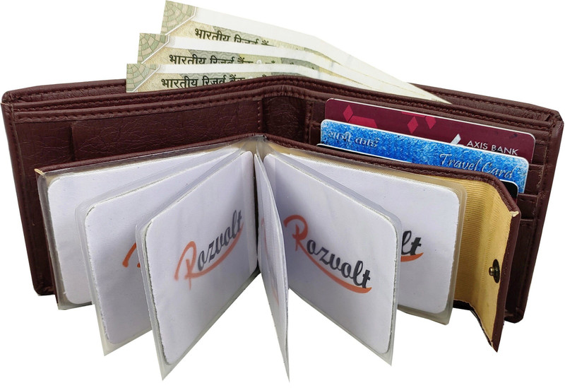 rozvolt Men Brown Artificial Leather Wallet(8 Card Slots)