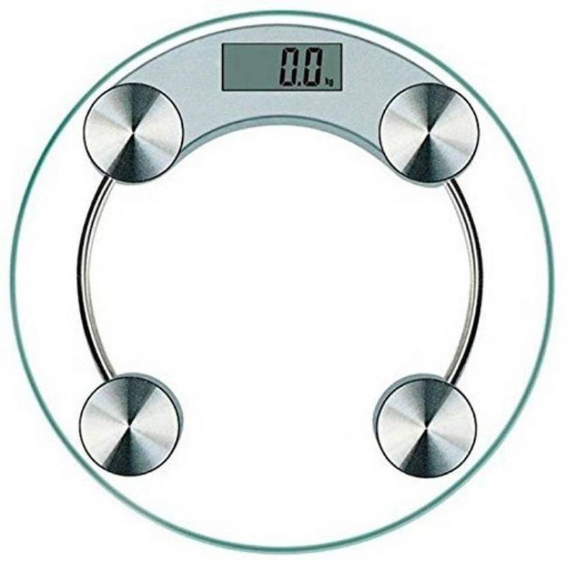 Shivonic WS-300A DVZX-5596 Personal Weight Machine 8mm Round Glass Weighing Scale(White)