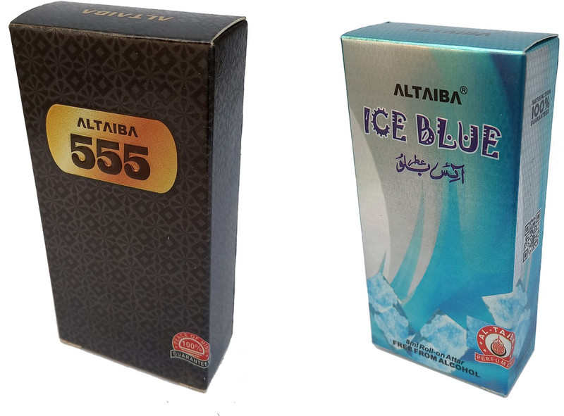 Altaiba 555 6ml and Ice Blue 8ml Combo Pack Attar Alcohol Free Pack of 2 Floral Attar(Floral)