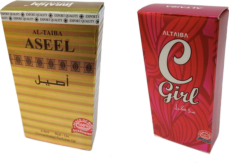 Altaiba Aseel 8ml and C Girl 6ml Combo Pack Attar Alcohol Free Pack of 2 Floral Attar(Floral)