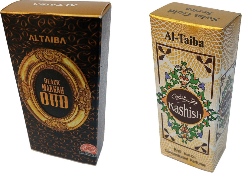 Altaiba Black Makka Oud 6ml and Kashish 8ml Combo Pack Attar Alcohol Free Pack of 2 Floral Attar(Floral)