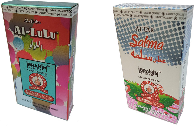 Altaiba Al Lulu 6ml and Salma 6ml Ibrahim Series Combo Pack Attar Alcohol Free Pack of 2 Floral Attar(Floral)