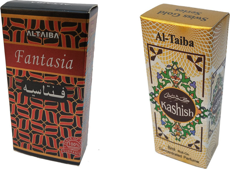 Altaiba Fantasia 8ml and Kashish 8ml Combo Pack Attar Alcohol Free Pack of 2 Floral Attar(Floral)