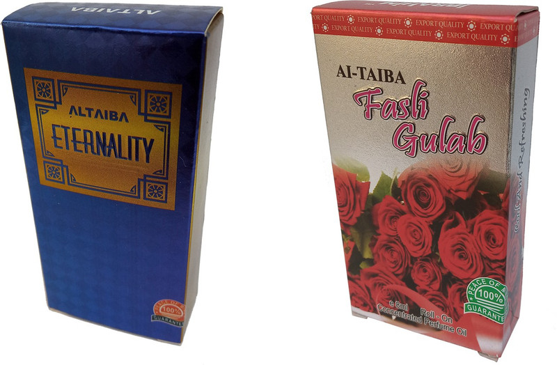 Altaiba Eternality 6ml and Fasli Gulab 8ml Combo Pack Attar Alcohol Free Pack of 2 Floral Attar(Floral)
