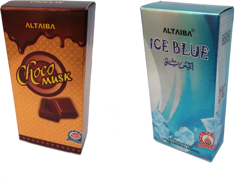 Altaiba Choco Musk 6ml and Ice Blue 8ml Combo Pack Attar Alcohol Free Pack of 2 Floral Attar(Floral)