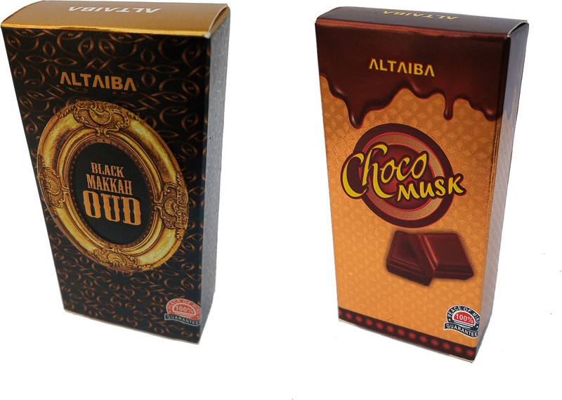 Altaiba Black Makka Oud 6ml and Choco Musk 6ml Combo Pack Attar Alcohol Free Pack of 2 Floral Attar(Floral)