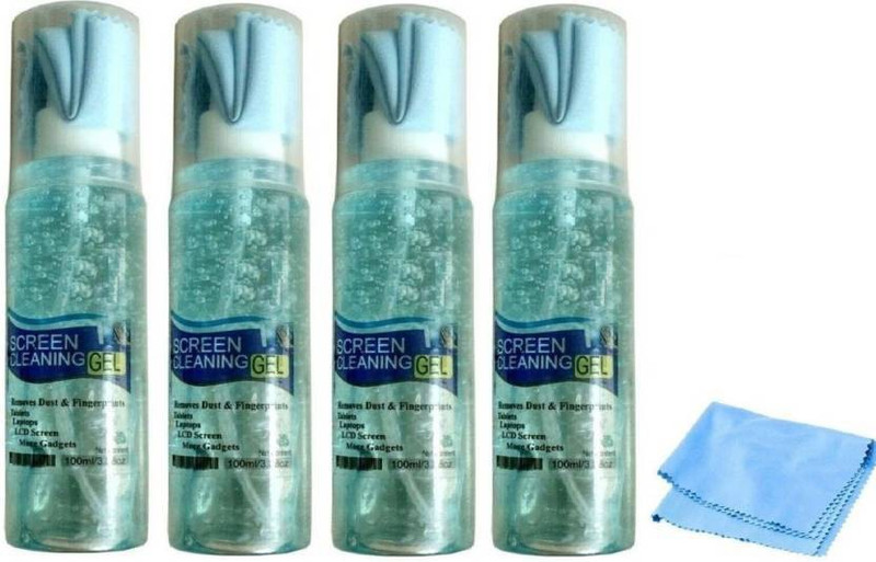 Deals Destination ( pack of 4 ) 2 in 1 Screen Cleaning Kit (with cleaning cloth & cleaning gel) for Laptops, Mobiles, Computers, Gaming(Gel Bottle with Cloth)