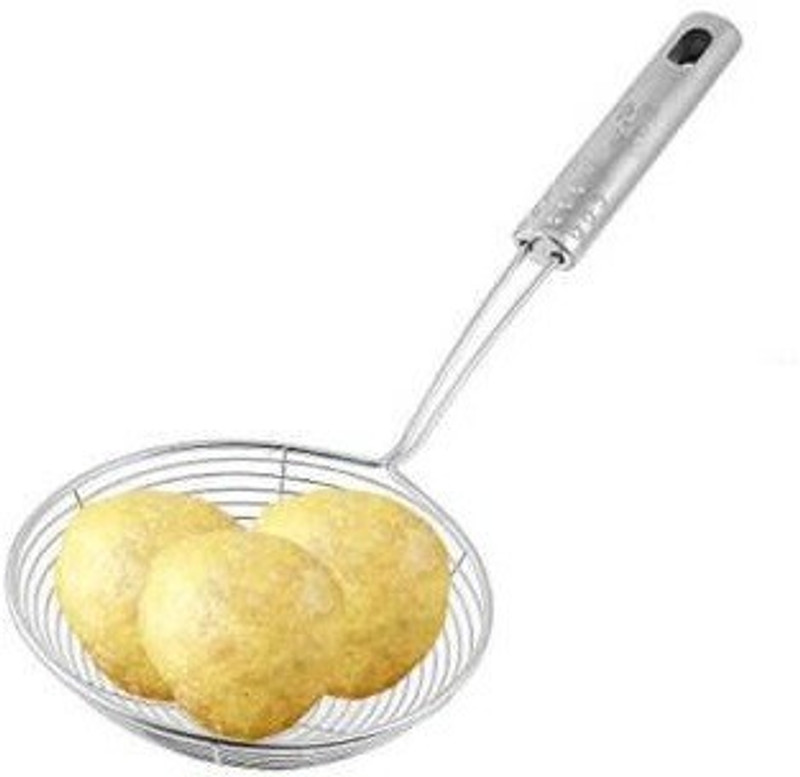 sang Stainless Steel Deep Fry/Mesh Strainer,18 cm Diameter (Silver) Collapsible Strainer(Silver Pack of 1)