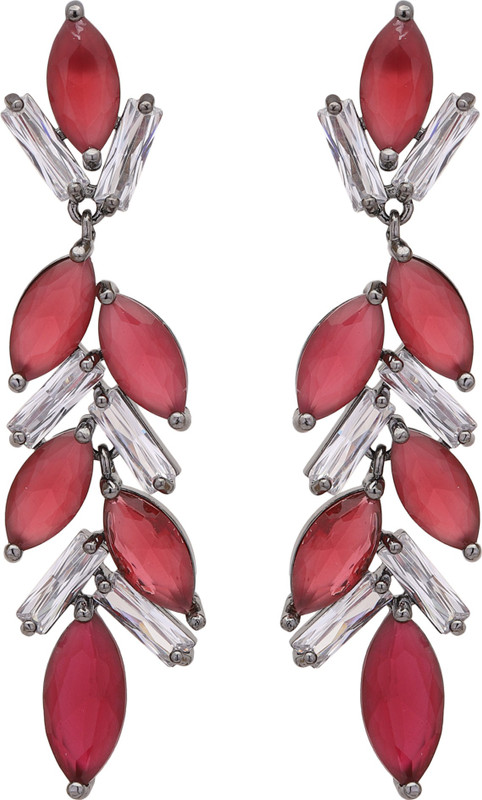 vaishnavi arts Red.hangings style Cubic Zirconia Alloy Drops & Danglers