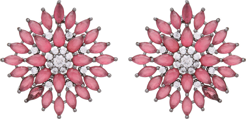 vaishnavi arts Red tops... Cubic Zirconia Alloy Stud Earring