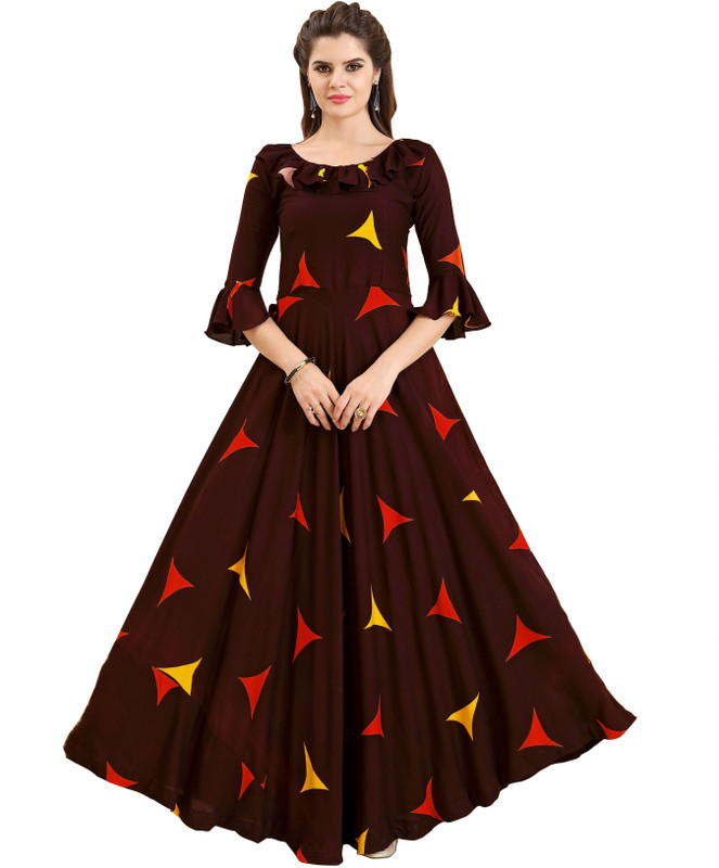 j b collection Flared/A-line Gown(Maroon)