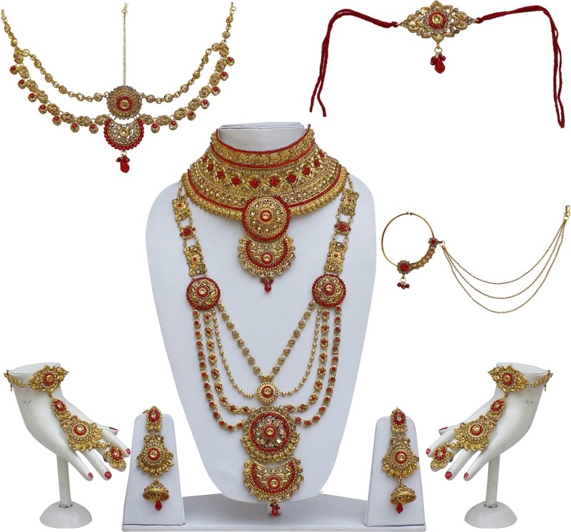 Lucky Jewellery Alloy Jewel Set(Red, Bronze)