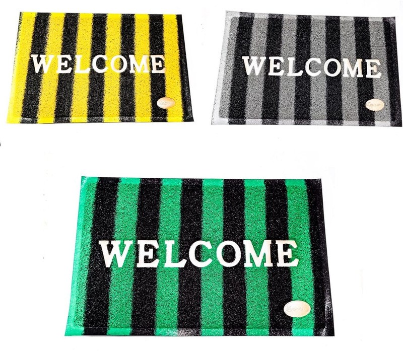 abhyaasa PVC (Polyvinyl Chloride) Door Mat(Multicolor, Medium)