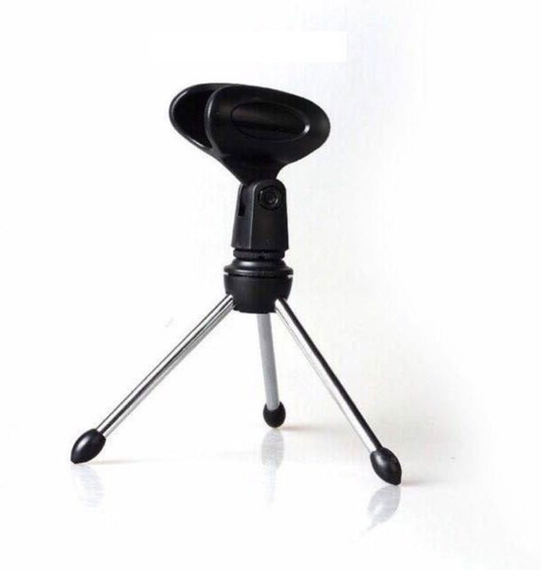 KLUZIE Mini Desktop Mic Tripod Stand Conference Room, Studio Sound Holder Stand(Black, Steel)