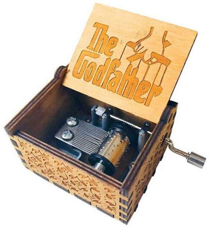 RVM Toys Antique Carved Godfather Themed Wooden Music Box(Brown)