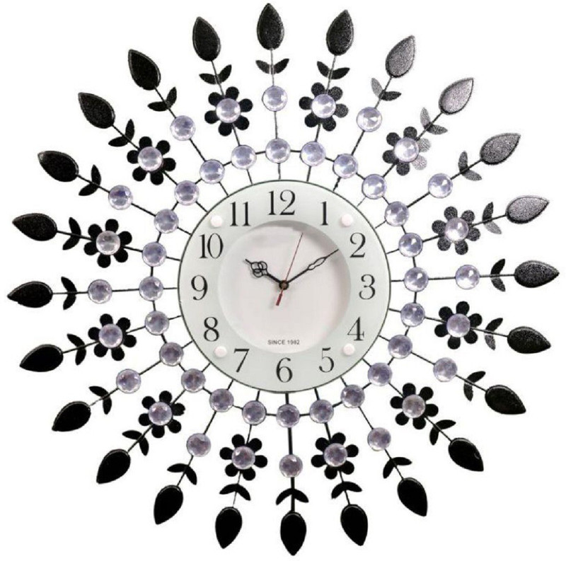 mitrah Analog 56 cm X 18 cm Wall Clock(Black, With Glass)