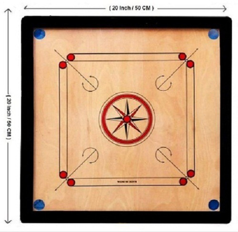 sonico carrom 20*20 inch, boder 1.5inch, free coin & stricker 20 inch Carrom Board(Black)