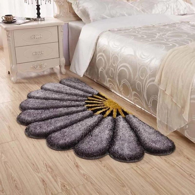 vats Black Polyester Area Rug(55 cm  X 155 cm)
