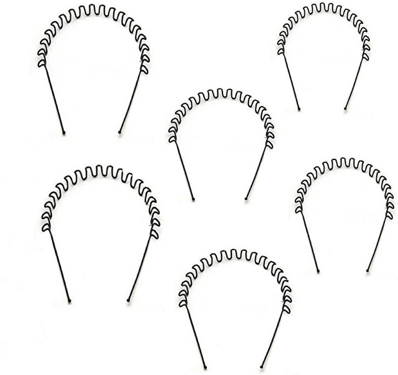 s r enterprises hair style zigzag hair head band hair grip accessory(pack of 6) Hair Band(Black)