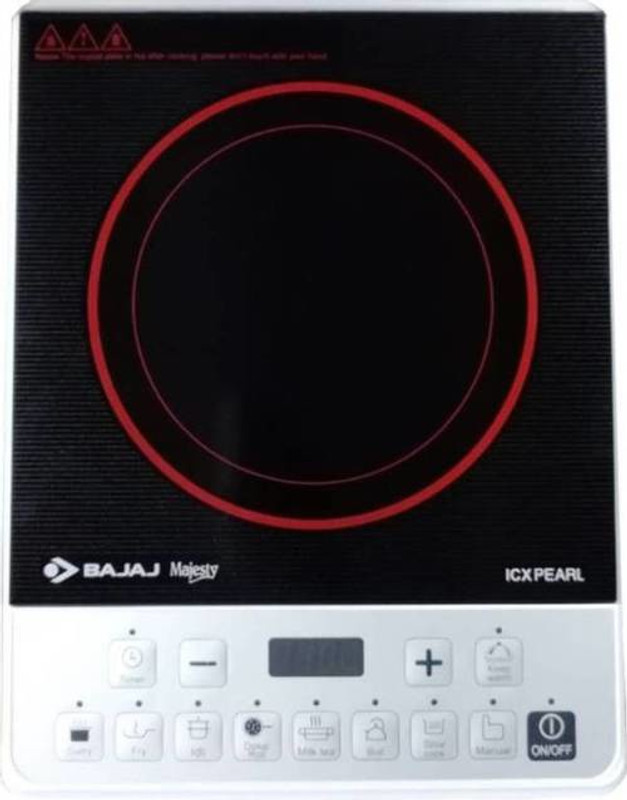 Bajaj PEARL Induction Cooktop(White, Black, Push Button)