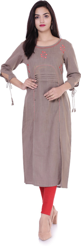 kanchan collections Casual Embroidered Women Kurti(Grey)