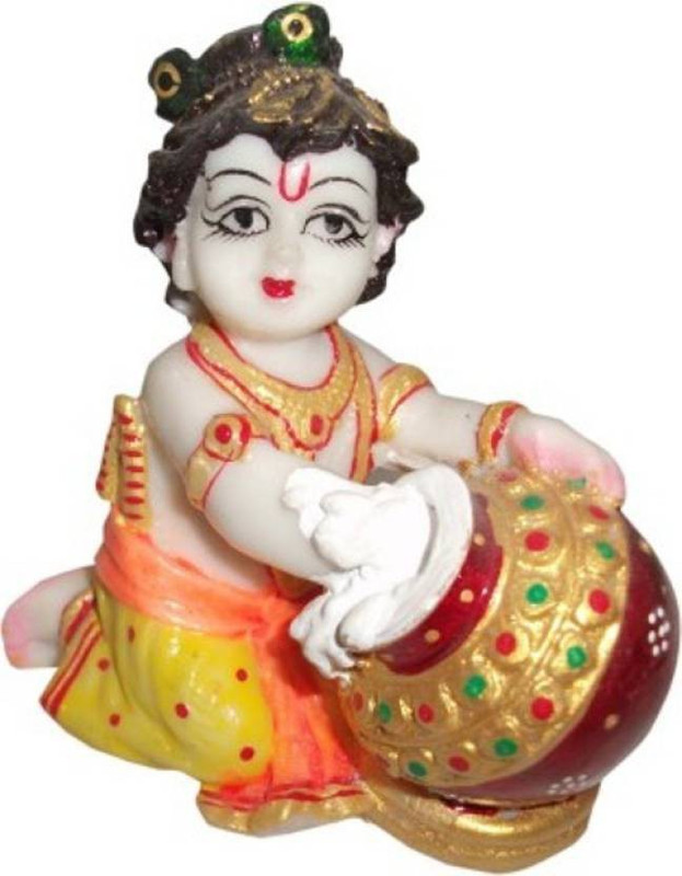 vaishnavi art collection Marble Dust Bal Gopla Makhan chor Decorative Showpiece  -  10 cm(Polyresin)