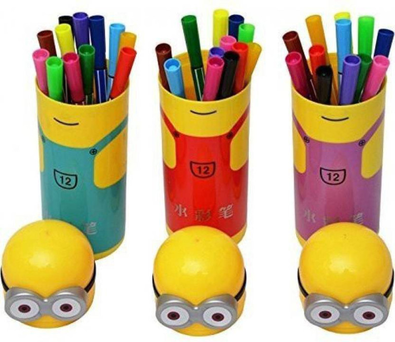 white popcorn Minion Character Superfine Nib Sketch Pens (Set of 3, Multicolor) SUPERFINE Nib Sketch Pens(Set of 3, Multicolor)