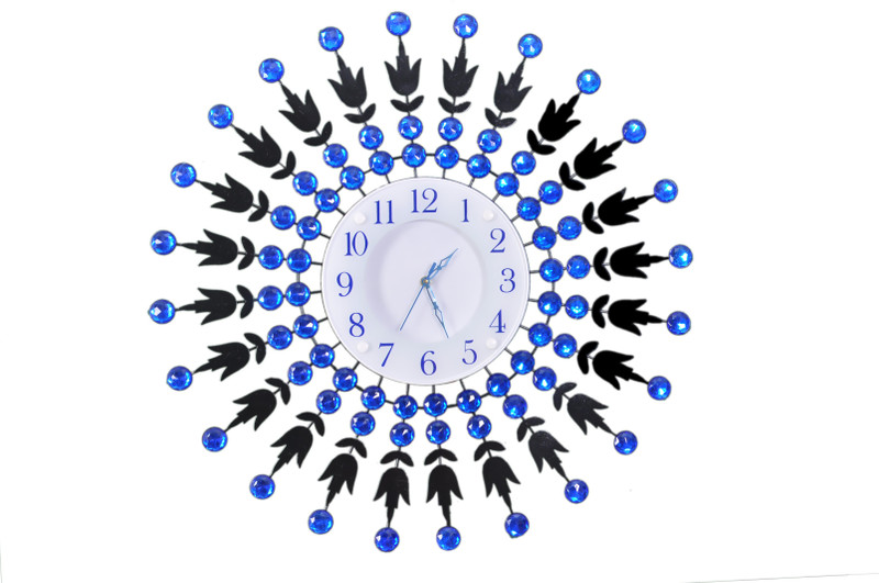 mitrah Analog 56 cm X 18 cm Wall Clock(Blue, Black, With Glass)