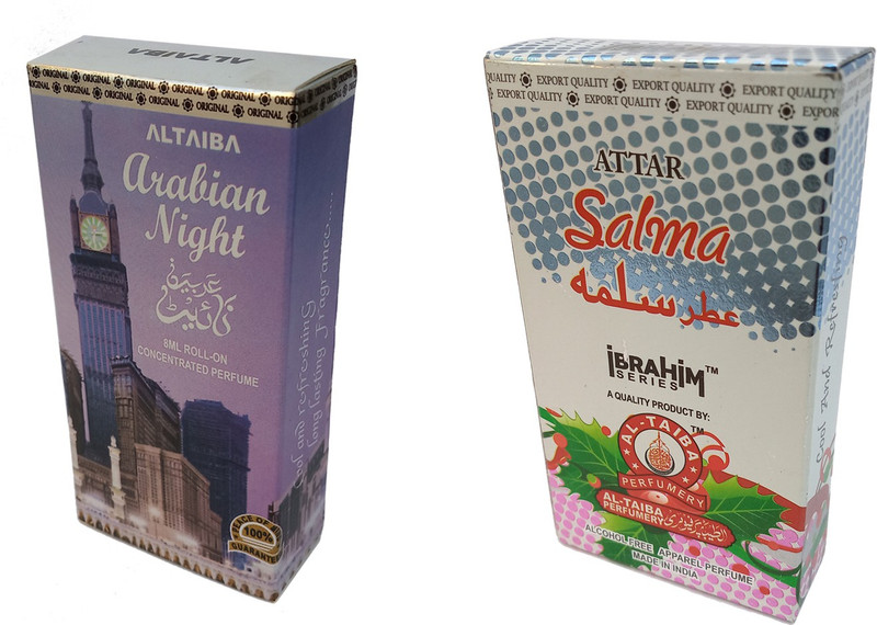 Altaiba Arabian Night 8ml and Salma 6ml Ibrahim Series Combo Pack Attar Floral Attar(Floral)