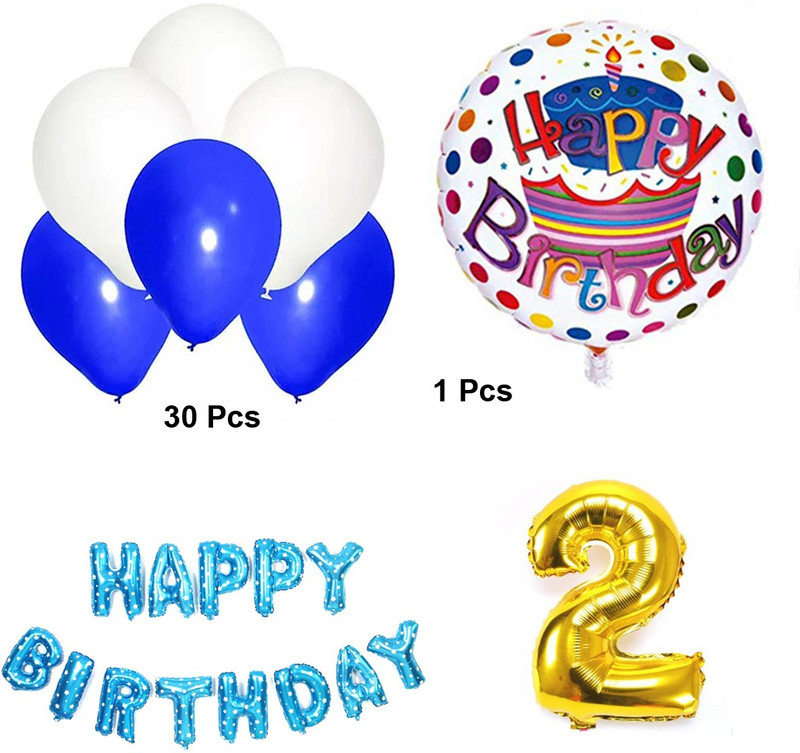 events framer Printed combo blue 2 Balloon(Blue, Pack of 1)