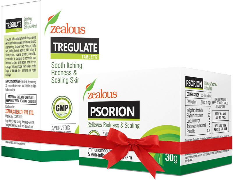 zealous health PSORION, Psoriasis herbal and TREGULATE tablet, 30 gram cream(45 g)