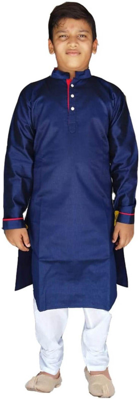 feliz the designer studio Boys Festive & Party, Wedding Kurta and Pyjama Set(Blue Pack of 1)
