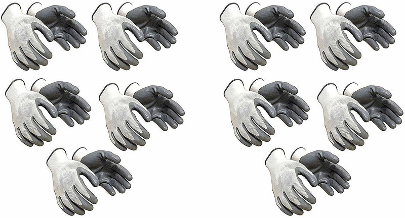 yiking Anti Cut Hand Gloves pvc cotted 10 pair Nylon  Safety Gloves(10)