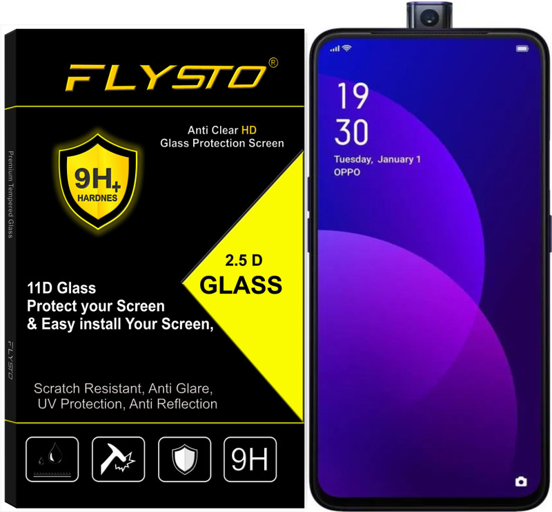 flysto Edge To Edge Tempered Glass for OPPO F11 Pro (black)(Pack of 1)