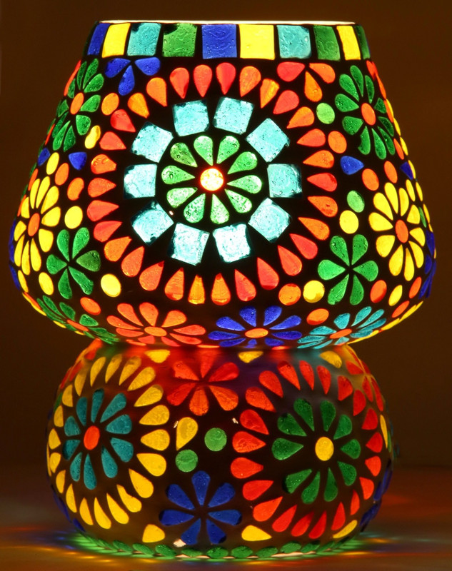 derien Mosaic Table Lamp Table Lamp(18 cm, Multicolor)