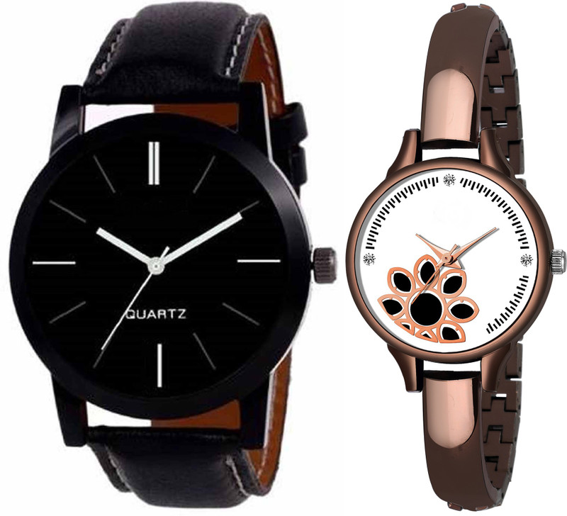 rigolz Combo pack 2 Attractive Party-Wedding Multicolor Dial Bracelet Bangle Couple Watch For Boys & Girls ZZ406F61 Analog Watch  - For Men & Women