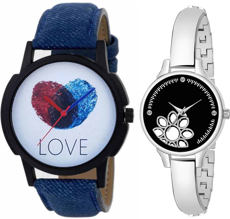 rigolz Attractive Party-Wedding Multicolor Dial Bracelet Bangle Couple Watch For Boys & Girls ZZ406F123 Analog Watch  - For Men & Women