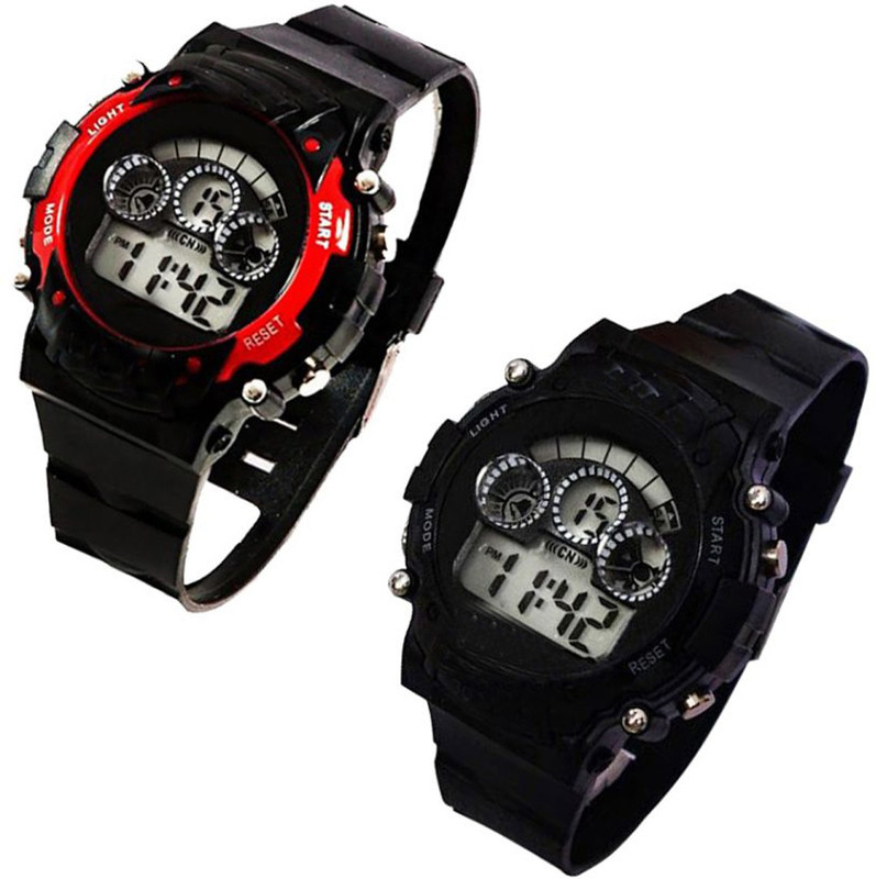 zest4kids -Cute Red and Black Seven Lights Digital watch for Kids Digital Watch  - For Boys & Girls
