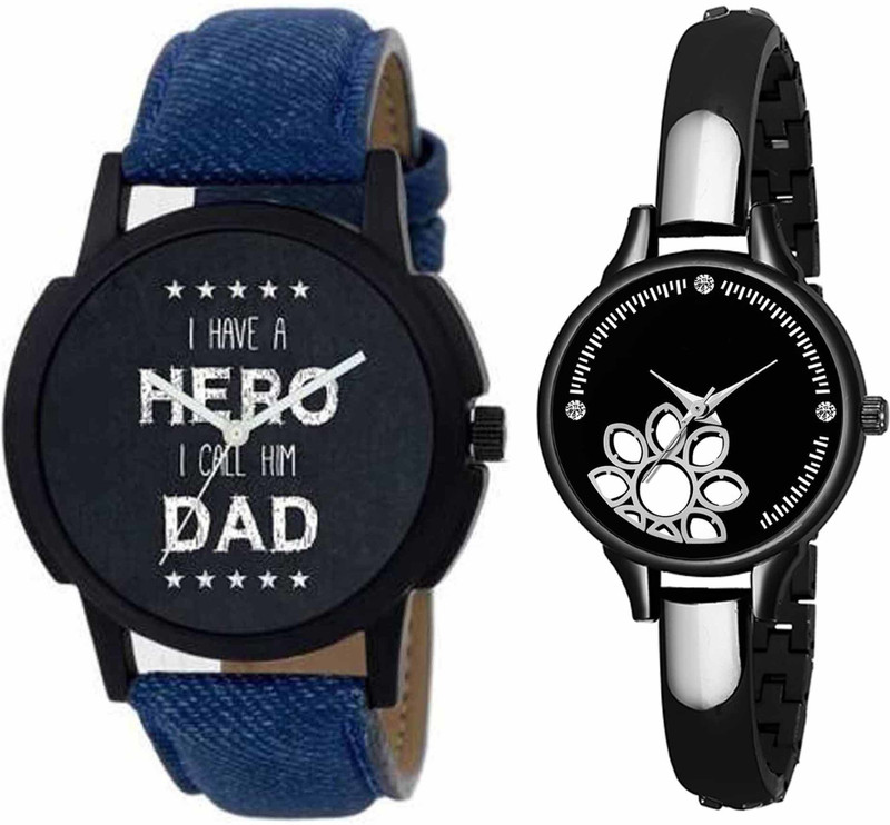 rigolz Combo pack 2 Attractive Party-Wedding Multicolor Dial Bracelet Bangle Couple Watch For Boys & Girls ZZ406F203 Analog Watch  - For Men & Women