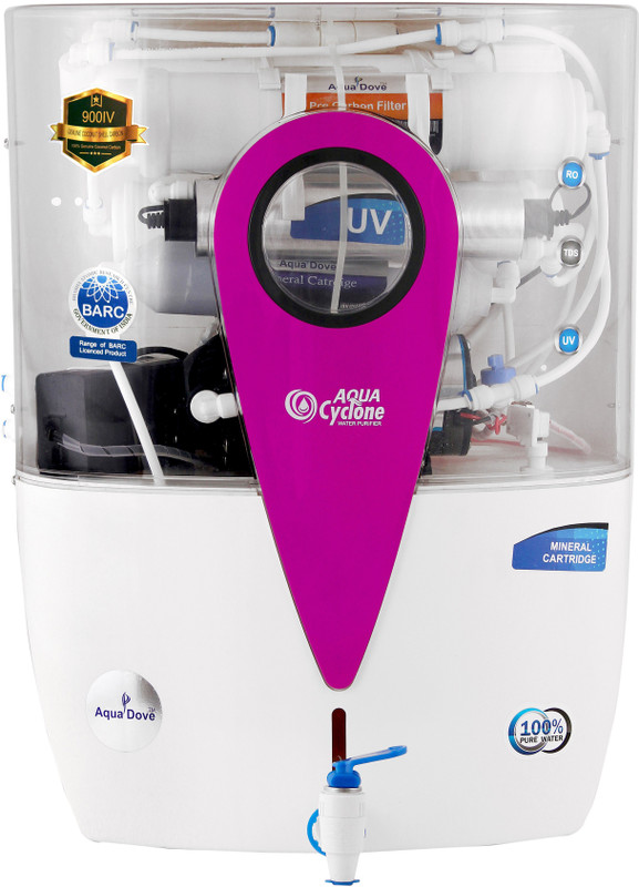 AQUA DOVE AC PURPLE RO+UV+TDS+MI 12 L RO + UV + MTDS Water Purifier(White)