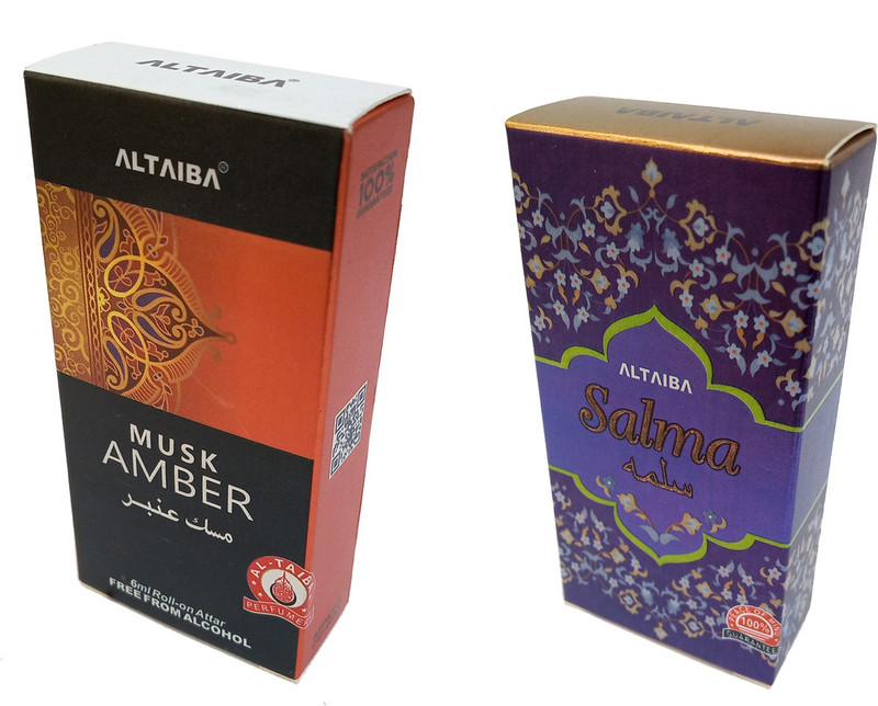 Altaiba Musk Amber 6ml and Salma 6ml Combo Pack Attar Alcohol Free Pack of 2 Floral Attar(Floral)