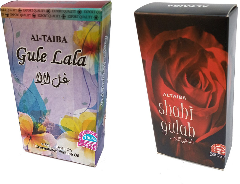 Altaiba Gule Lala 8ml and Shahi Gulab 6ml Combo Pack Attar Alcohol Free Pack of 2 Floral Attar(Floral)