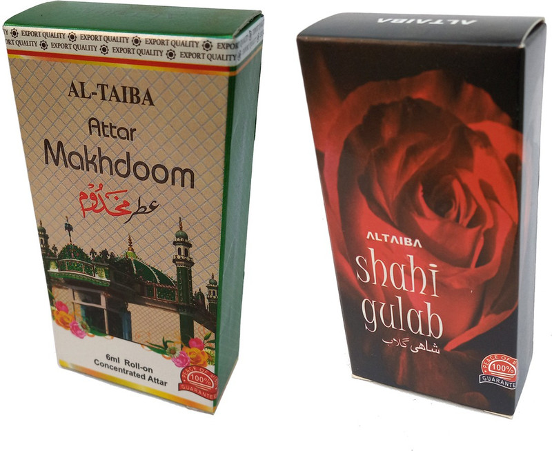 Altaiba Makhdoom 6ml and Shahi Gulab 6ml Combo Pack Attar Alcohol Free Pack of 2 Floral Attar(Floral)