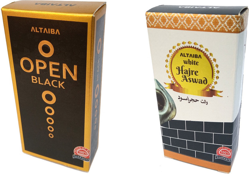 Altaiba Open Black 6ml and White Hajre Aswad 6ml Combo Pack Attar Floral Attar(Floral)